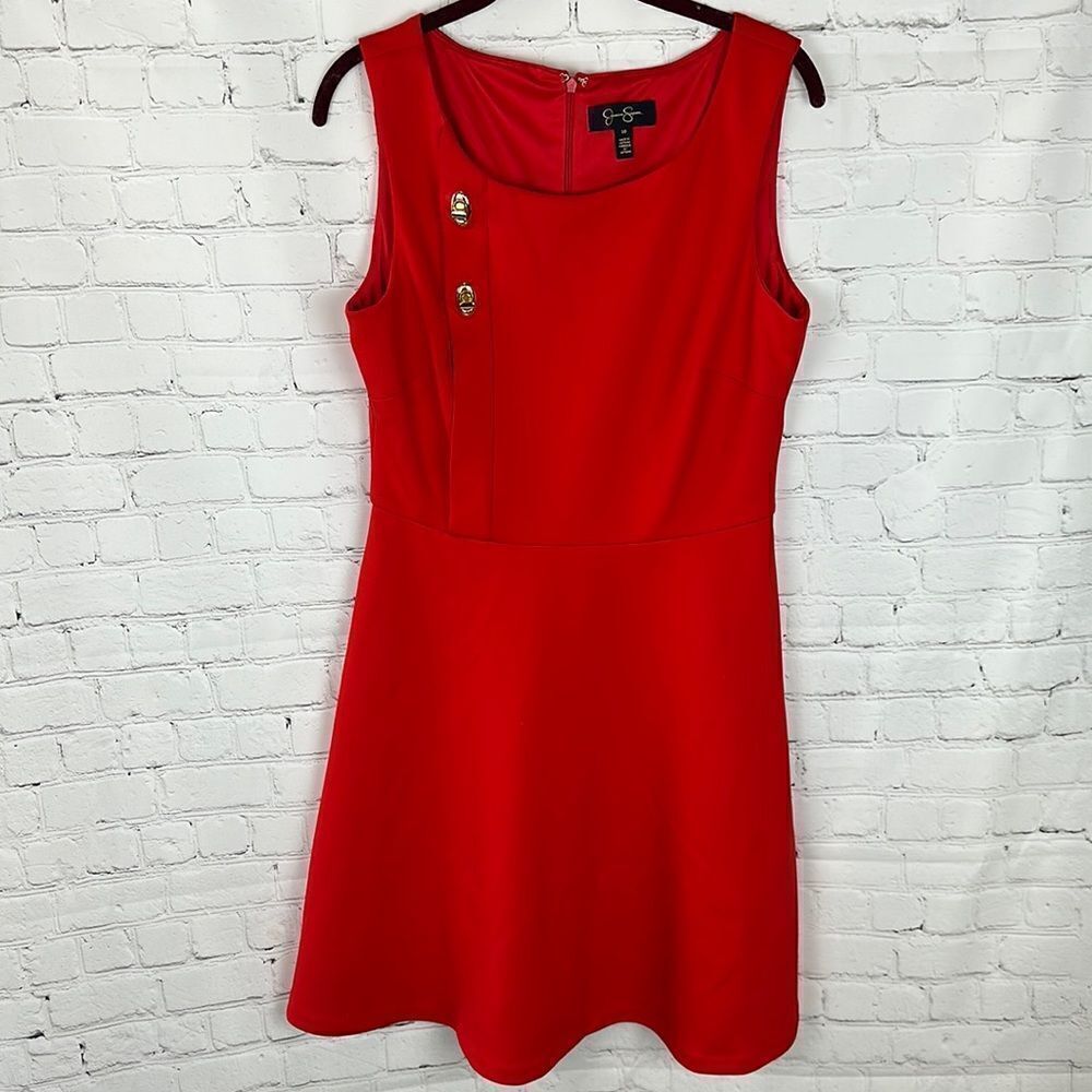 Jessica Simpson Red Midi Sleeveless Dress Size 10